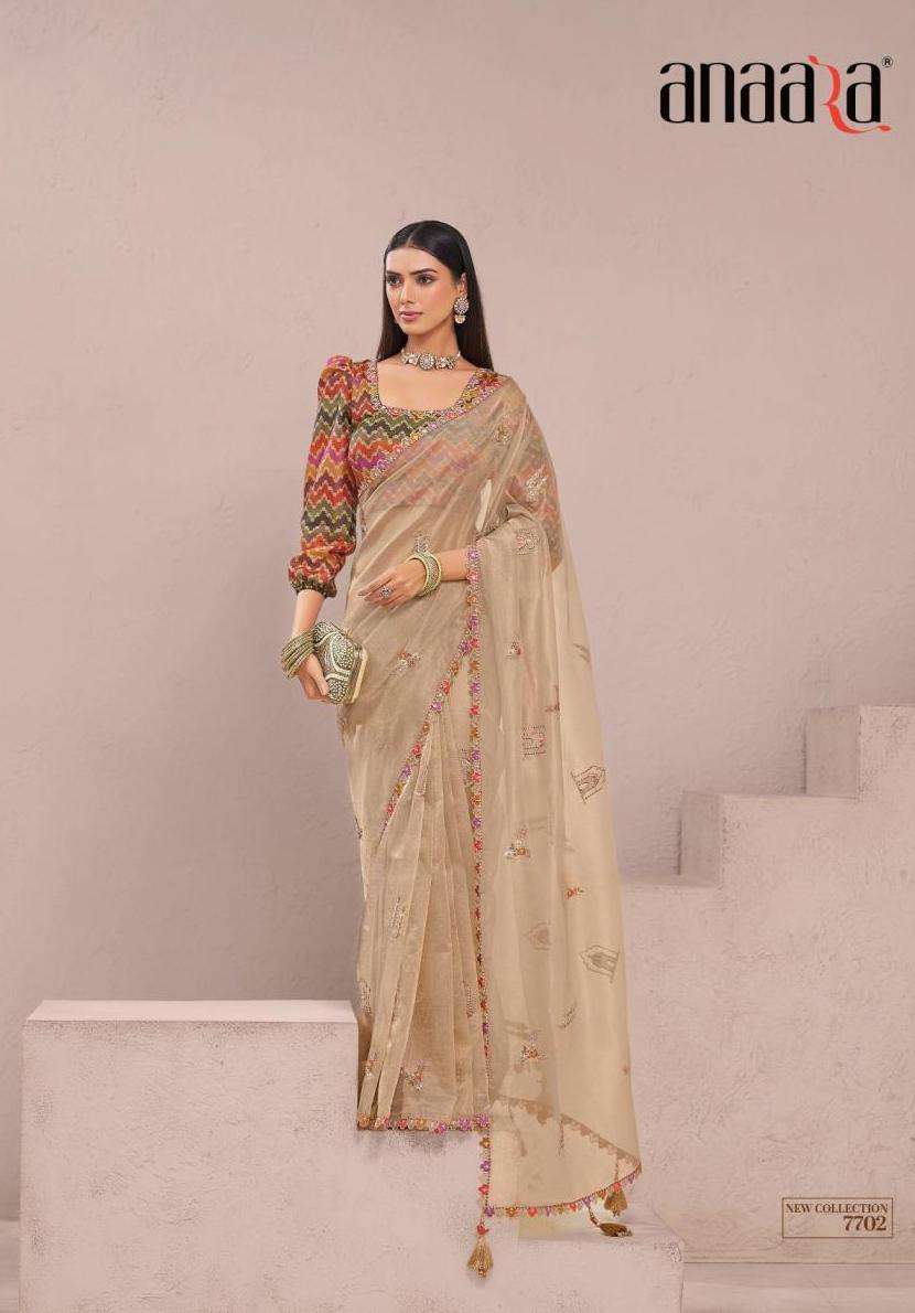 ANAARA SERIES 7701 TO 7709 SAREE BY TATHASTU DESIGNER WORK FANCY SAREES ARE AVAILABLE AT WHOLESALE PRICE