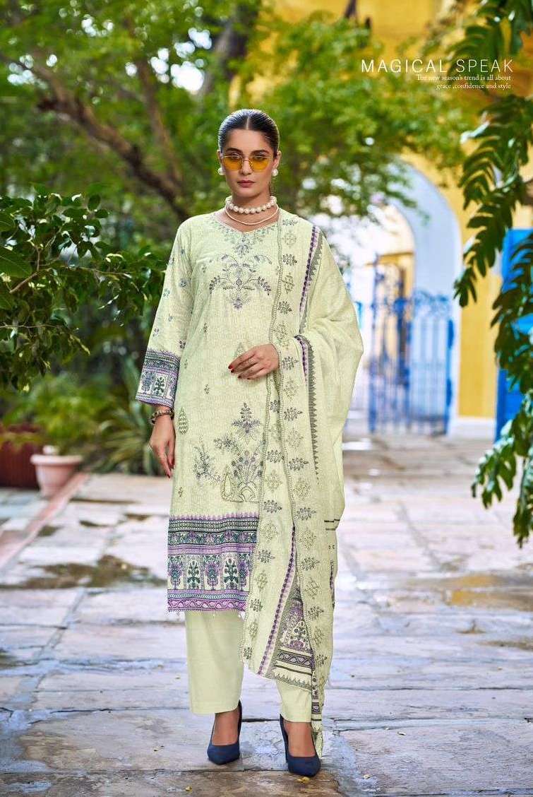 BIN SAEED VOL-4 SERIES 4001 TO 4008 BY COSMOS DESIGNER EMBROIDERY WORK LAWN COTTON SUITS ARE AVAILABLE AT WHOLESALE PRICE