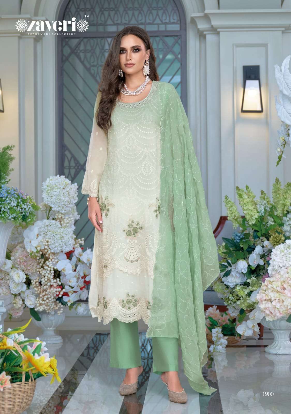 FEMINA COLOR EDITION VOL-4 SERIES 1898 TO 1900 BY ZAVERI DESIGNER EMBROIDERY WORK ORGANZA READYMADE SUITS ARE AVAILABLE AT WHOLESALE PRICE