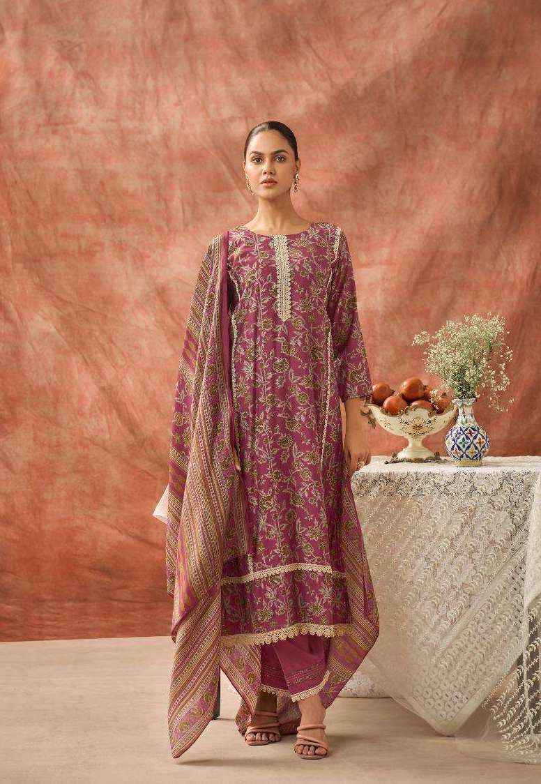 HARLEEN SERIES 9001 TO 9006 BY KESAR DESIGNER DIGITAL PRINTED AND WORK MODAL MUSLIN SUITS ARE AVAILABLE AT WHOLESALE PRICE