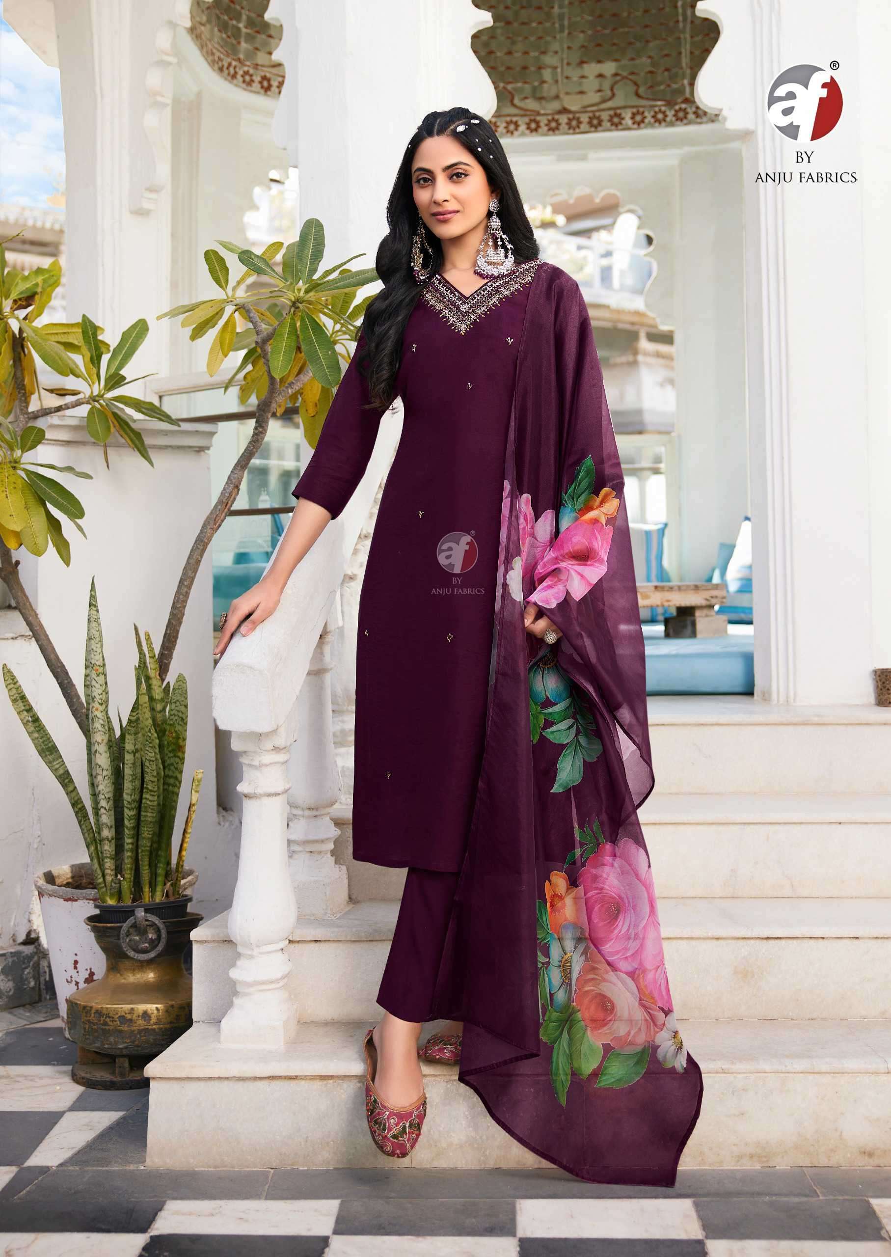 NAKHRALI VOL-6 SERIES 4131 TO 4136 KURTI BY ANJU FABRICS DESIGNER WITH WORK MODAL SILK KURTI WITH PANT AND DUPATTA ARE AVAILABLE AT WHOLESALE PRICE