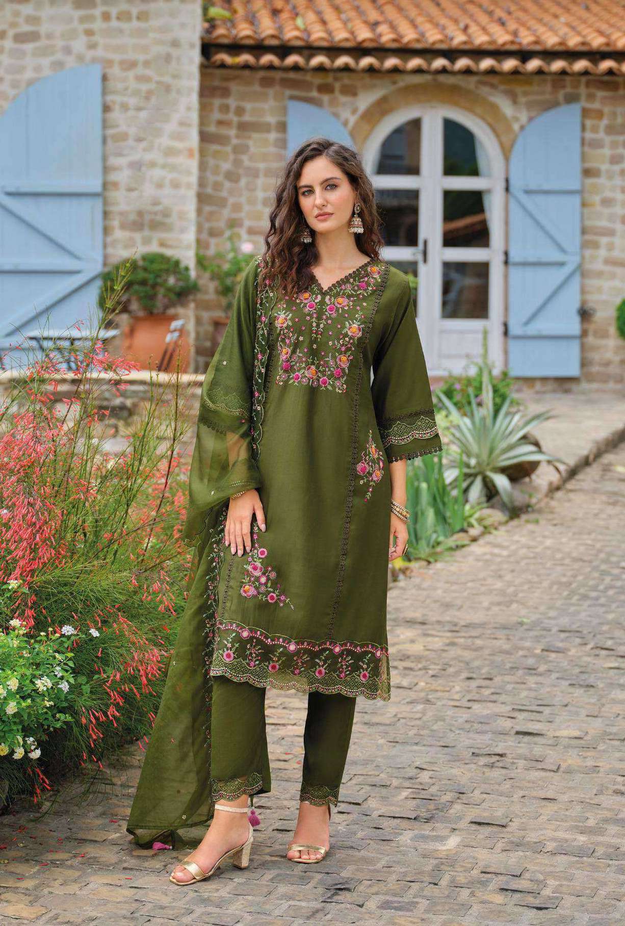 SHIDDAT VOL-5 SERIES 31121 TO 31126 BY LADY LEELA DESIGNER EMBROIDERY AND HAND WORK VISCOSE TOP WITH BOTTOM AND DUPATTA ARE AVAILABLE AT WHOLESALE PRICE