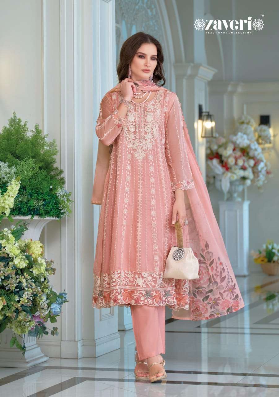 SUHANA SERIES 1889 TO 1891 BY ZAVERI DESIGNER EMBROIDERY WORK ORGANZA SUITS ARE AVAILABLE AT WHOLESALE PRICE