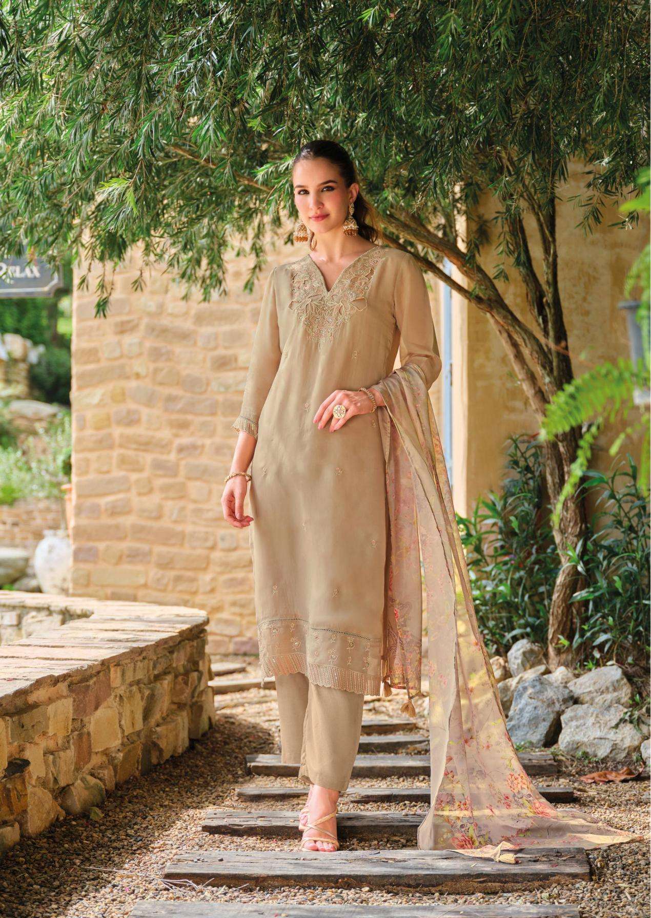 VARNIKA VOL-2 SERIES 31161 TO 31164 BY LADY LEELA DESIGNER WORK ORGANZA TOP WITH BOTTOM AND DUPATTA ARE AVAILABLE AT WHOLESALE PRICE