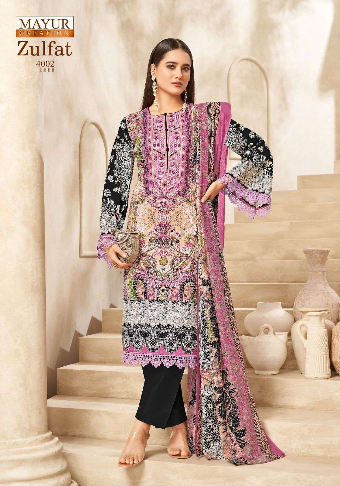 ZULFAT VOL-4 SERIES 4001 TO 4008 BY MAYUR DESIGNER DIGITAL PRINTED COTTON SUITS ARE AVAILABLE AT WHOLESALE PRICE