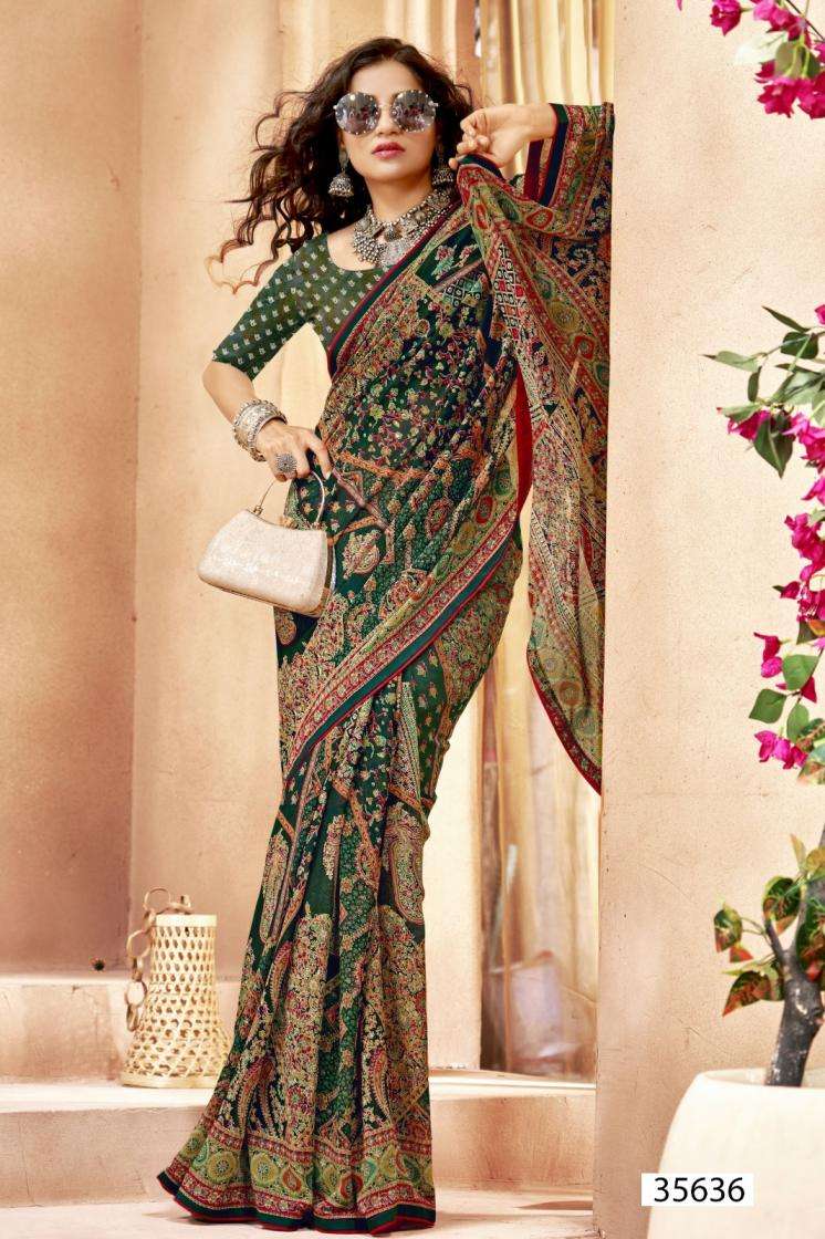 ADHIKA VOL-2 SERIES 35631 TO 35636 SAREE BY VALLABHI PRINTS DESIGNER PRINTED GEORGETTE SAREES ARE AVAILABLE AT WHOLESALE PRICE
