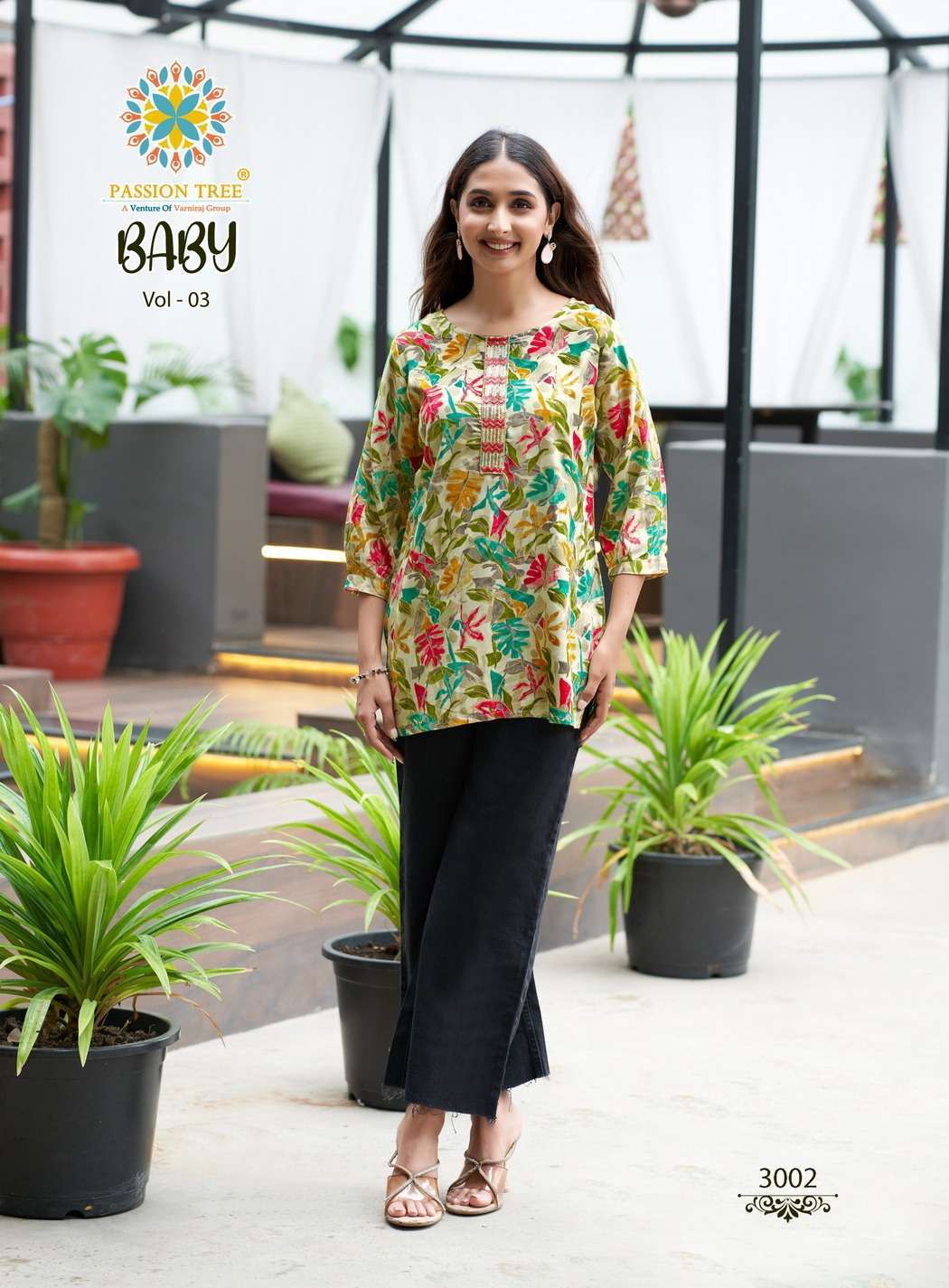 BABY VOL-3 SERIES 3001 TO 3010 BY PASSION TREE DESIGNER PRINTED RAYON SHORT TOPS ARE AVAILABLE AT WHOLESALE PRICE