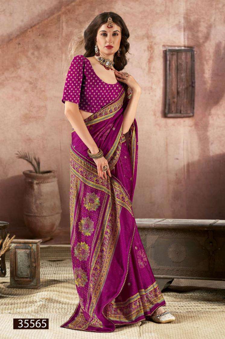 IHANVI VOL-3 SERIES 35561 TO 35566 SAREE BY VALLABHI PRINTS DESIGNER CHIFFONE SAREES ARE AVAILABLE AT WHOLESALE PRICE