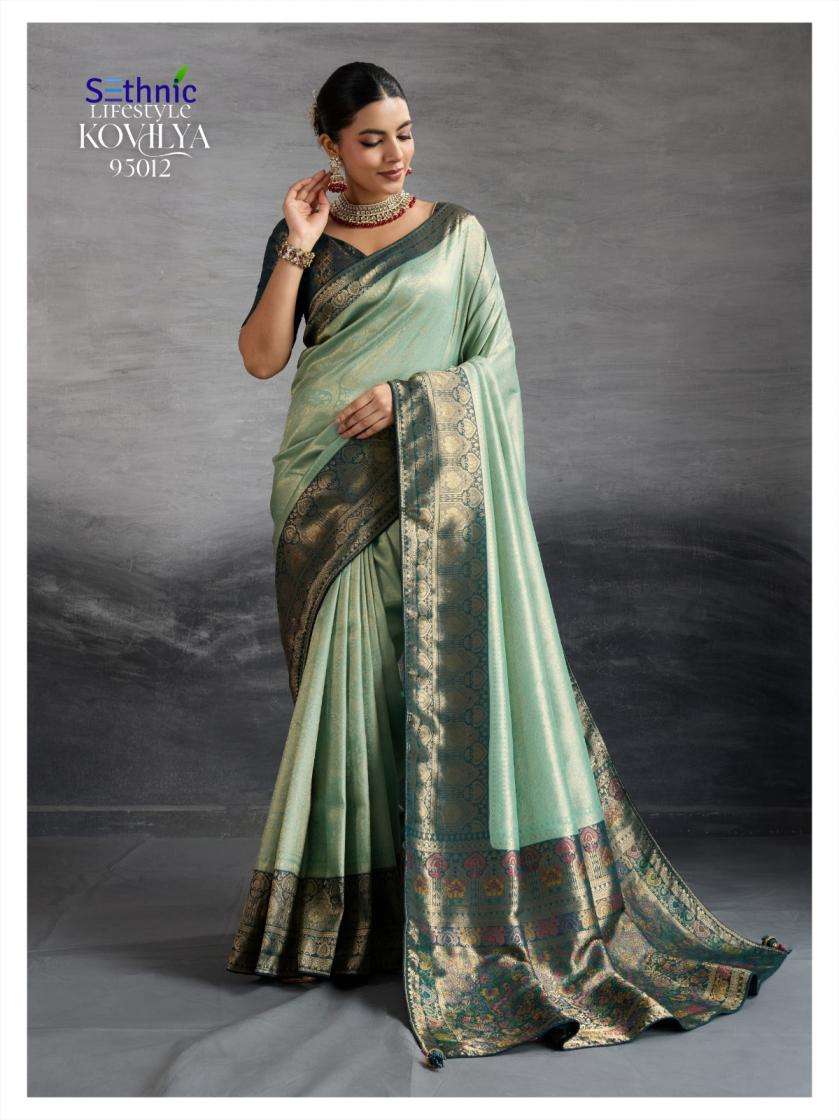 KOVILYA VOL-3 SERIES 95003 TO 95012 SAREE BY SETHNIC DESIGNER KANJIVARAM SILK SAREES ARE AVAILABLE AT WHOLESALE PRICE