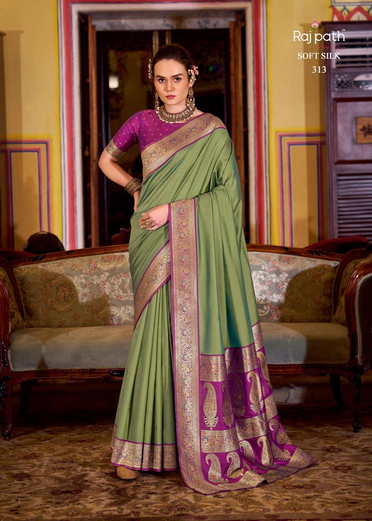 LEGENDER SERIES 306 TO 313 SAREE BY RAJPATH DESIGNER SOFT SILK SAREES ARE AVAILABLE AT WHOLESALE PRICE