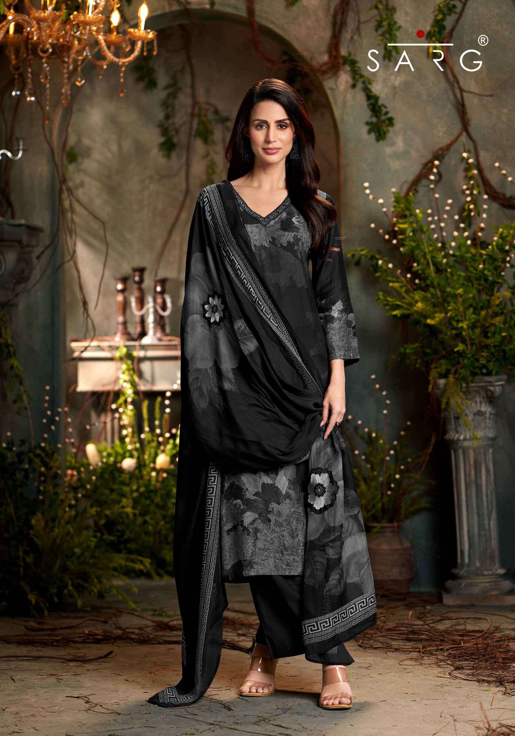 NAZARA SERIES 2100 BY SARG DESIGNER DIGITAL PRINT WITH EMBROIDERY AND HAND WORK MUSLIN SILK SUITS ARE AVAILABLE AT WHOLESALE PRICE