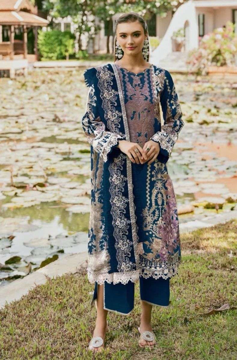 NEEDLE WONDER VOL-5 SERIES 1005 BY SHRADDHA DESIGNER EMBROIDERY WORK COTTON SUITS ARE AVAILABLE AT WHOLESALE PRICE