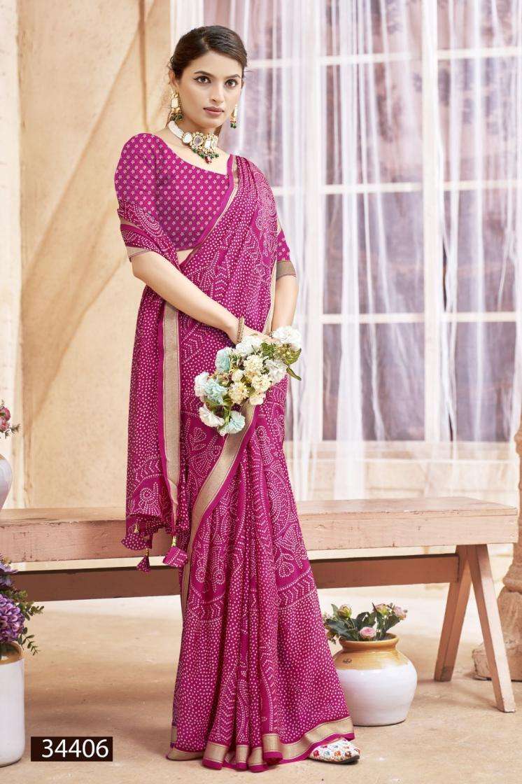 PRAKHAR VOL-11 SERIES 34401 TO 34406 SAREE BY VALLABHI PRINTS DESIGNER PRINTED GEORGETTE SAREES ARE AVAILABLE AT WHOLESALE PRICE