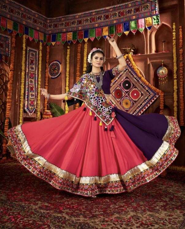 RAAS VOL-27 SERIES 11081 TO 11087 BY SHUBHKALA DESIGNER WORK VISCOSE COTTON READYMADE NAVRATRI LEHENGA CHOLI ARE AVAILABLE AT WHOLESALE PRICE