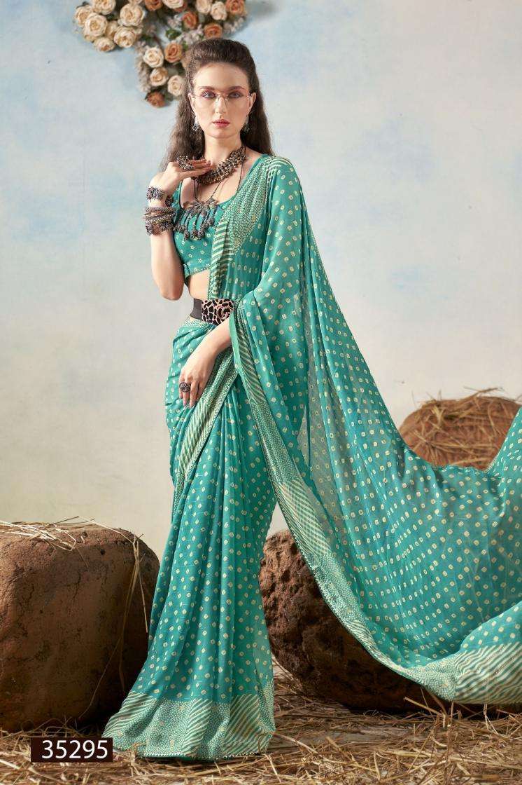 SHRIYANKA VOL-7 SERIES 35291 TO 35296 SAREE BY VALLABHI PRINTS DESIGNER PRINTED MOSS GEORGETTE SAREES ARE AVAILABLE AT WHOLESALE PRICE