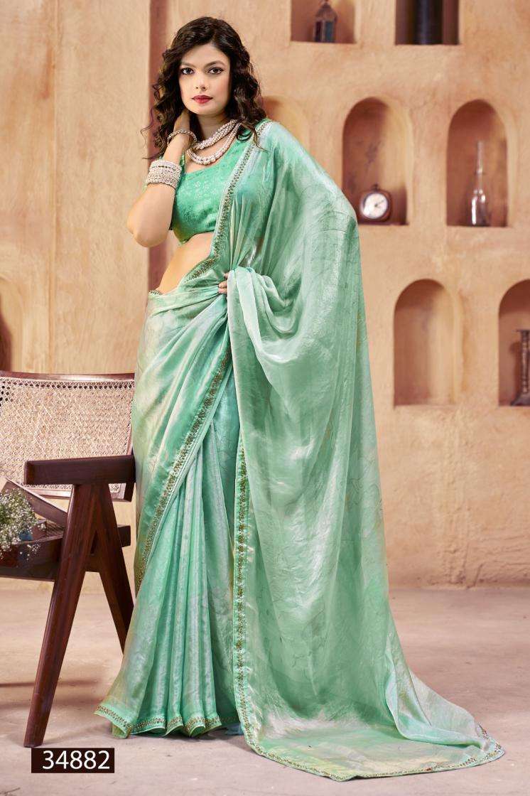 VIBHAVATI SERIES 34881 TO 34885 SAREE BY VALLABHI PRINTS DESIGNER FANCY SAREES ARE AVAILABLE AT WHOLESALE PRICE