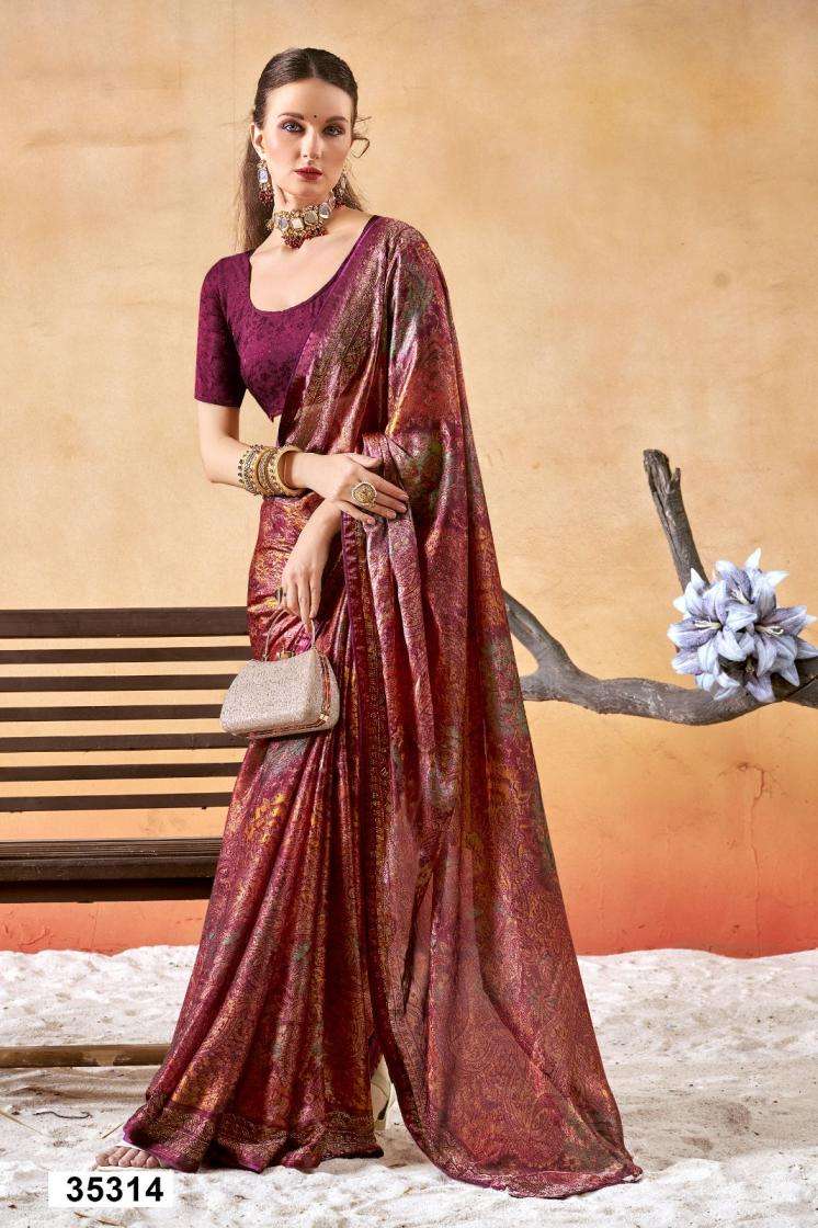 ZAYRIN SERIES 35301 TO 35305 SAREE BY VALLABHI PRINTS DESIGNER PRINTED FANCY SAREES ARE AVAILABLE AT WHOLESALE PRICE