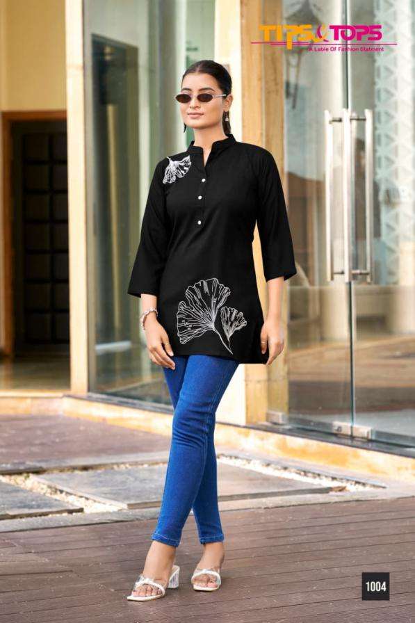 BLOSSOM SERIES 1001 TO 1006 BY TIPS & TOPS DESIGNER EMBROIDERY WORK RAYON TOPS ARE AVAILABLE AT WHOLESALE PRICE