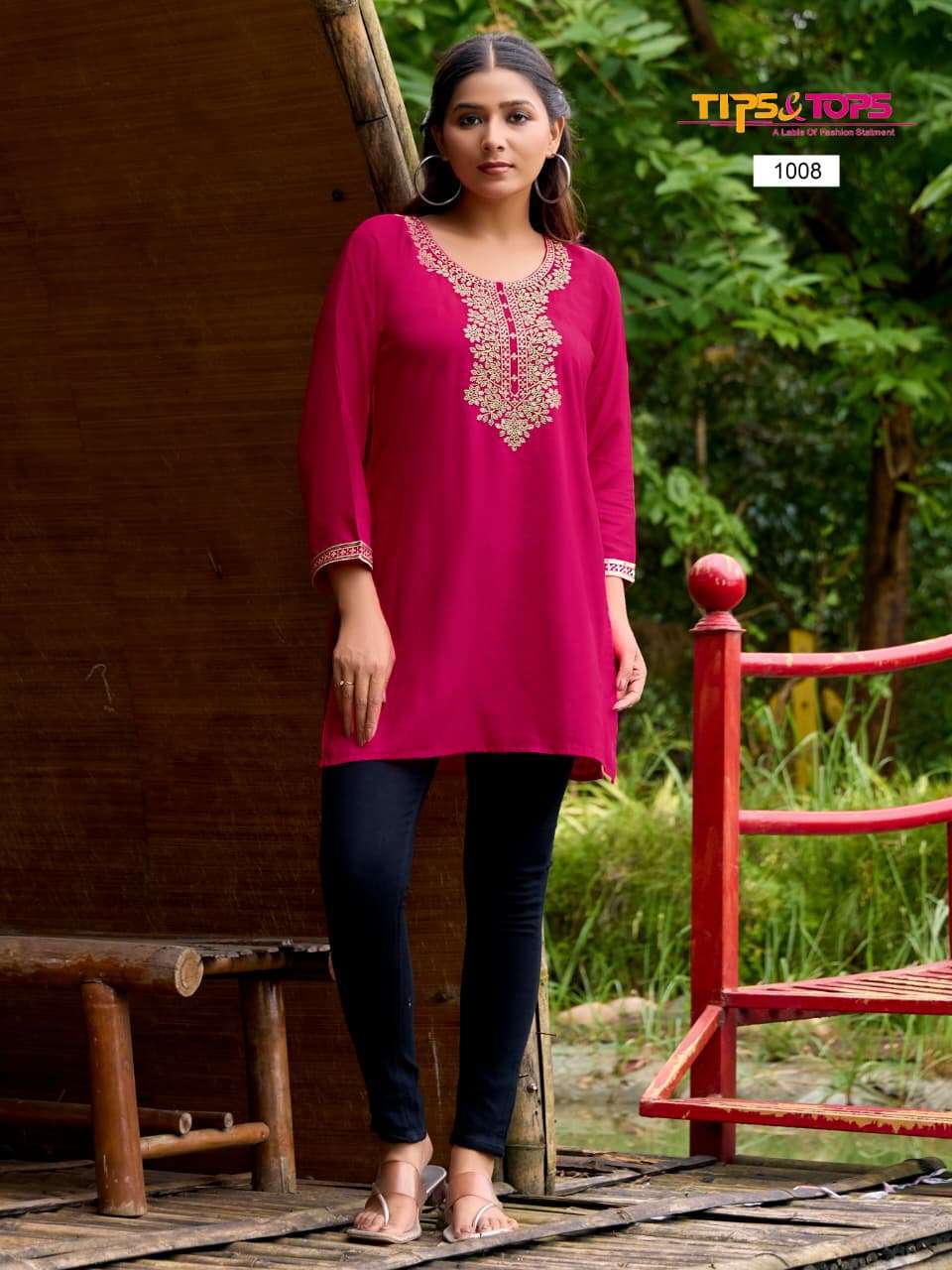 BUBBLY VOL-15 SERIES 1001 TO 1009 TOP BY TIPS & TOPS DESIGNER WITH WORK RAYON TOPS ARE AVAILABLE AT WHOLESALE PRICE