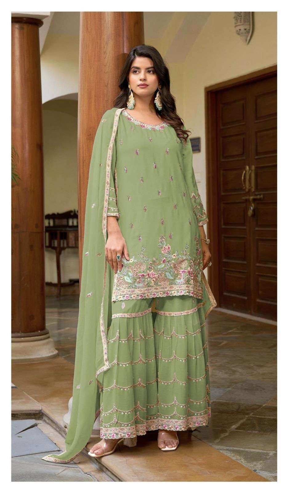 D 804 BY DEEPSY DESIGNER EMBROIDERY AND HAND WORK CHINON READYMADE SUITS ARE AVAILABLE AT WHOLESALE PRICE