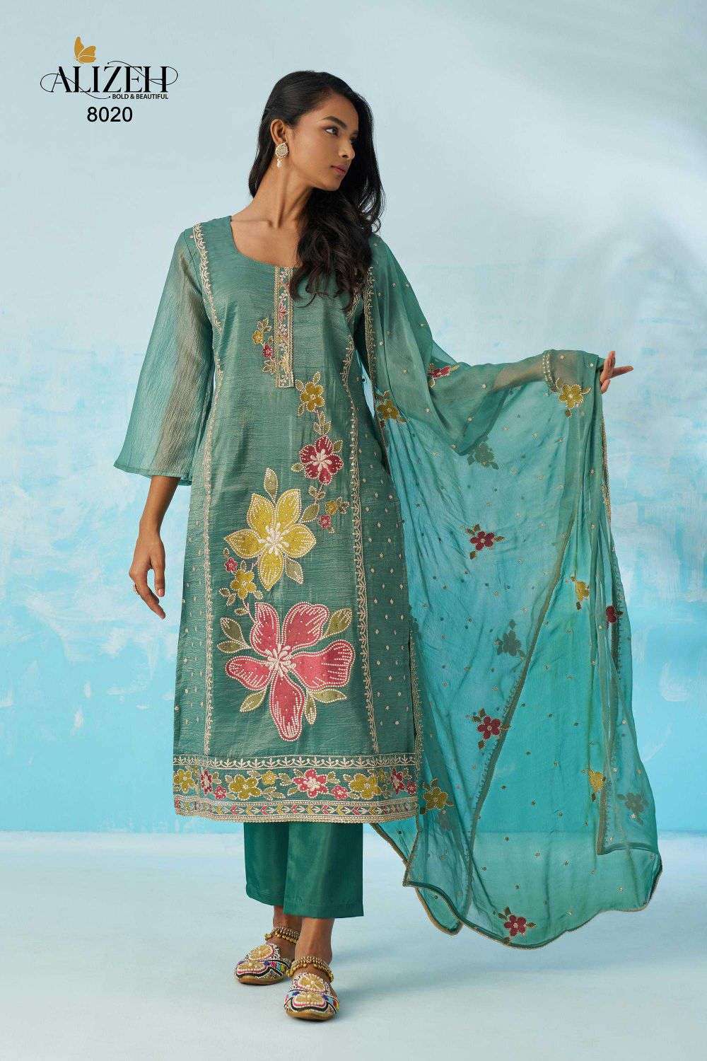 EHSAAS VOL-2 SERIES 8019 TO 8022 BY ALIZEH DESIGNER EMBROIDERY WORK READYMADE SUITS ARE AVAILABLE AT WHOLESALE PRICE