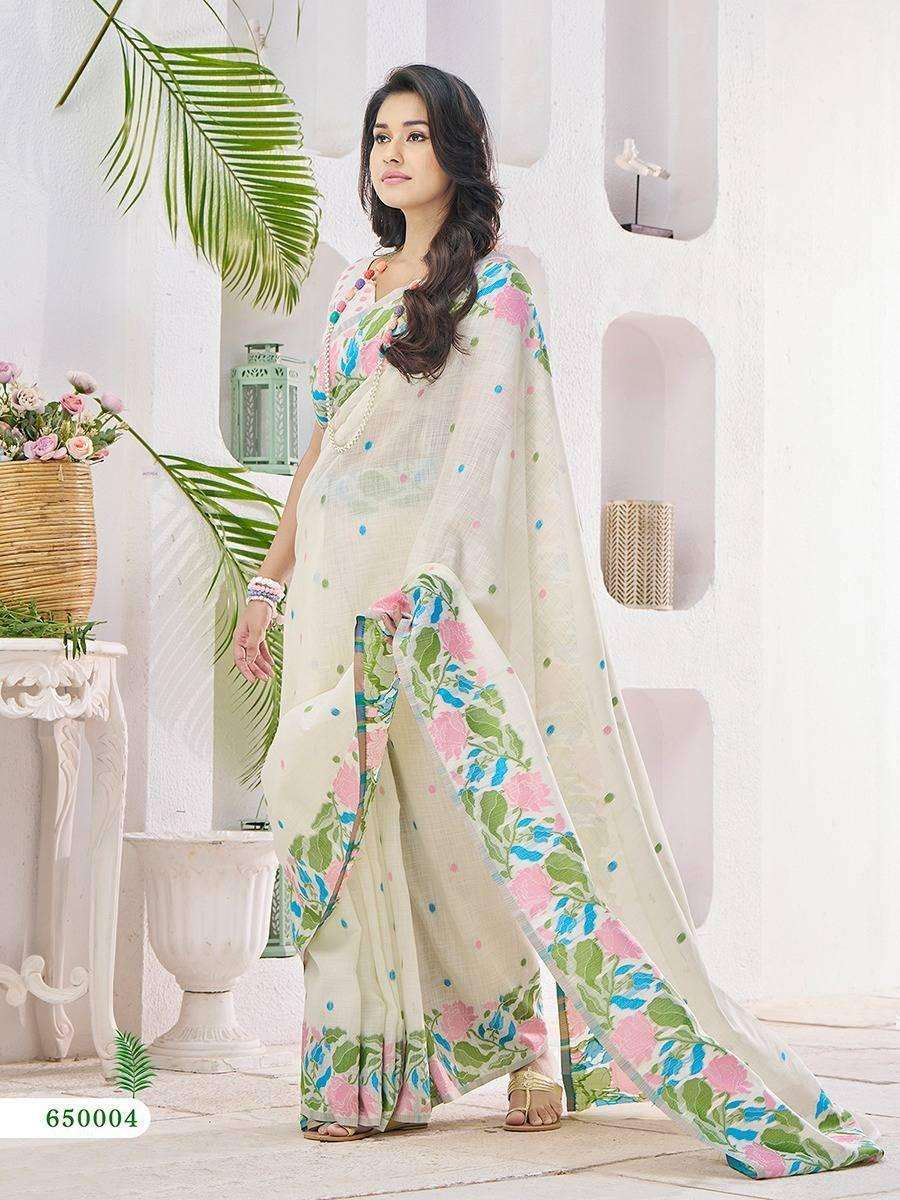 GULABI SERIES 650001 TO 650006 SAREE BY RAJPATH DESIGNER WORK LINEN SILK SAREES ARE AVAILABLE AT WHOLESALE PRICE