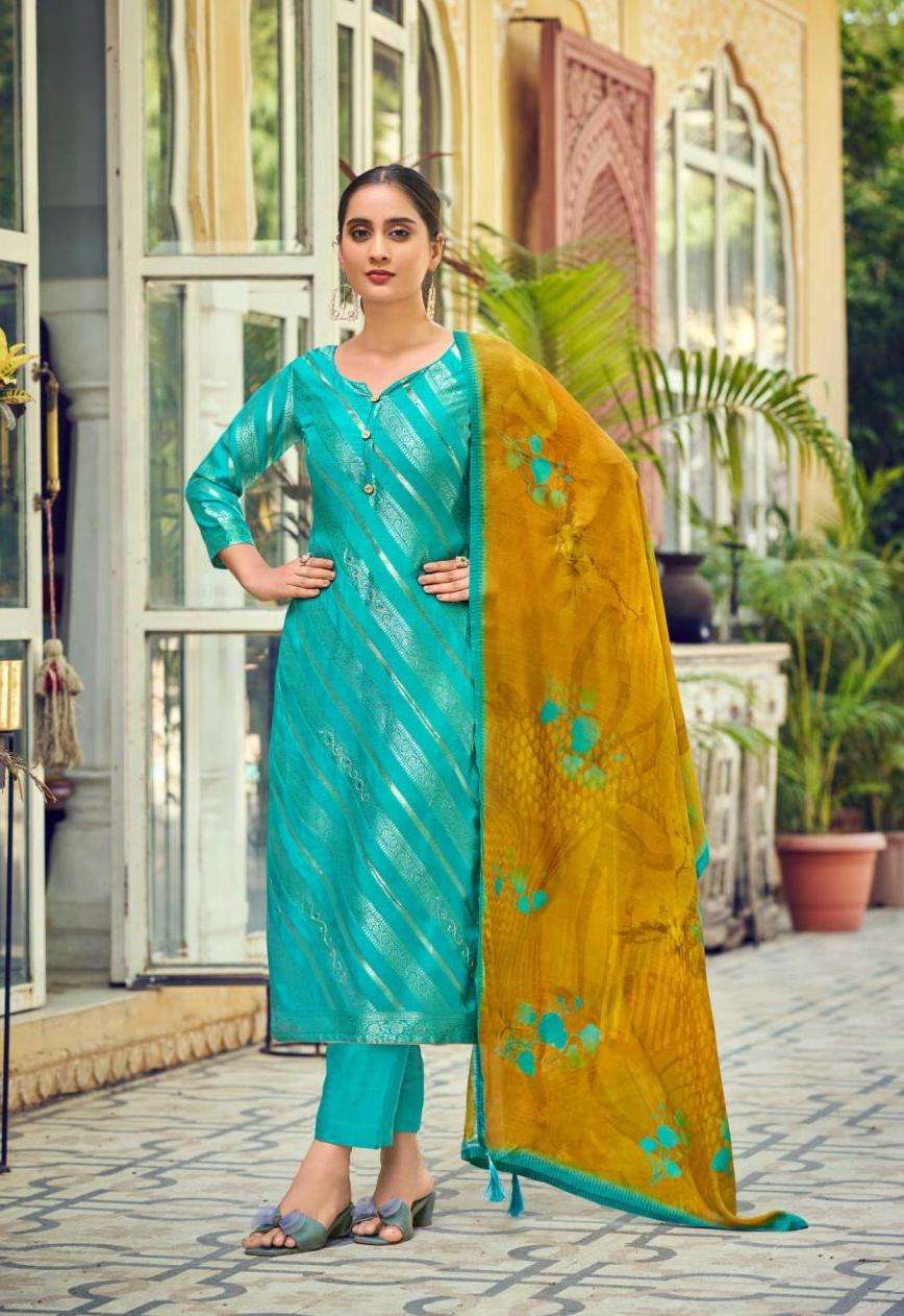 MAHIKA SERIES 1001 TO 1004 BY RAAZI DESIGNER WITH WORK BEMBERG SILK SUITS ARE AVAILABLE AT WHOLESALE PRICE