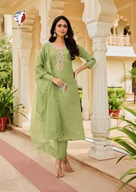 MAYRA SERIES 4261 TO 4266 BY ANJU FABRICS DESIGNER WORK MODAL SILK TOP WITH BOTTOM AND DUPATTA ARE AVAILABLE AT WHOLESALE PRICE