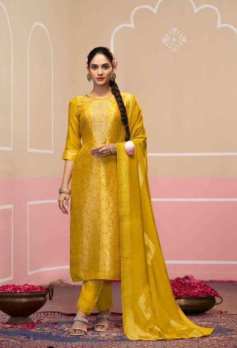 SILAS SERIES 1861 TO 1864 BY FOUR DOTS DESIGNER HEAVY WORK VISCOSE JACQUARD SUITS ARE AVAILABLE AT WHOLESALE PRICE