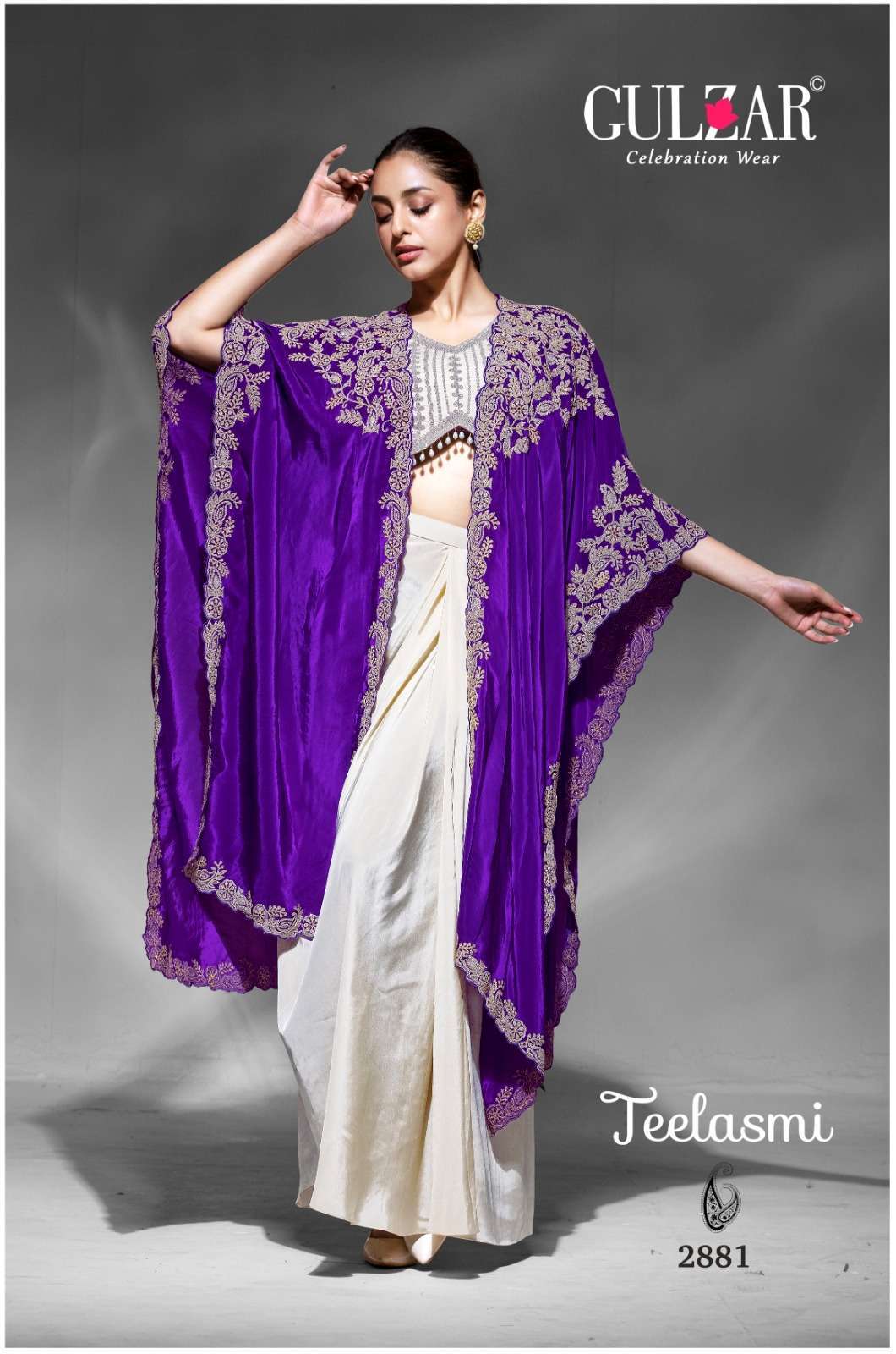 TEELASMI SERIES 2881 TO 2883 BY GULZAR DESIGNER EMBROIDERY WORK FANCY READYMADE COLLECTIONS ARE AVAILABLE AT WHOLESALE PRICE