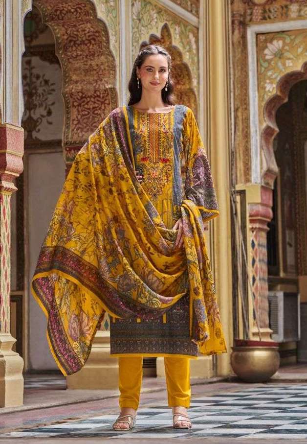 AARZU VOL-22 SERIES 1113 BY ROMANI DESIGNER PRINTED AND WORK SOFT COTTON SUITS ARE AVAILABLE AT WHOLESALE PRICE