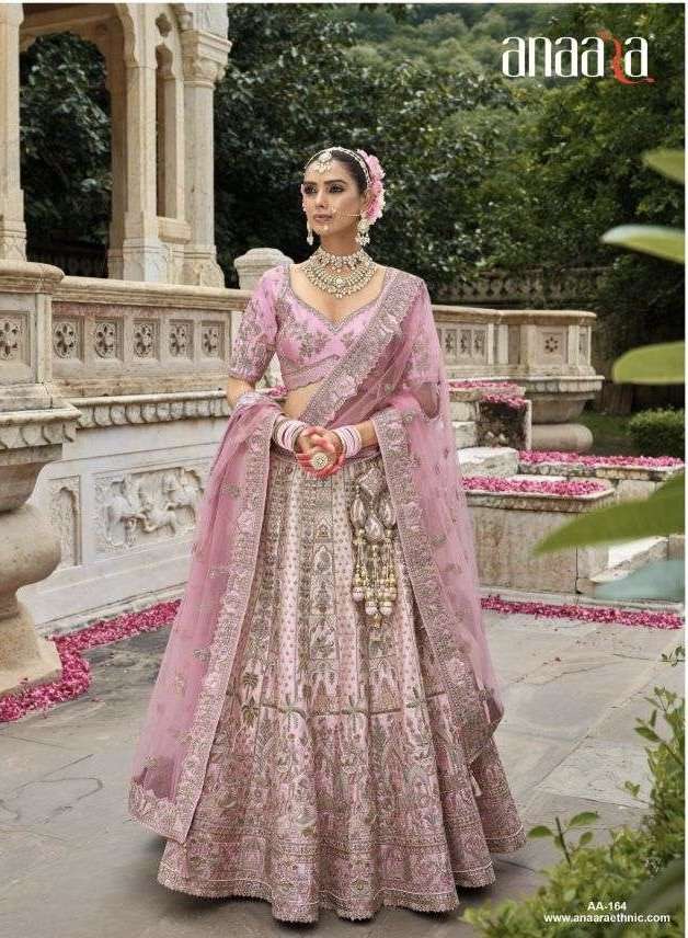 ANAARA SERIES 152 TO 164 BY TATHASTU DESIGNER HEAVY WORK BRIDAL WEAR SILK LEHENGA ARE AVAILABLE AT WHOLESALE PRICE