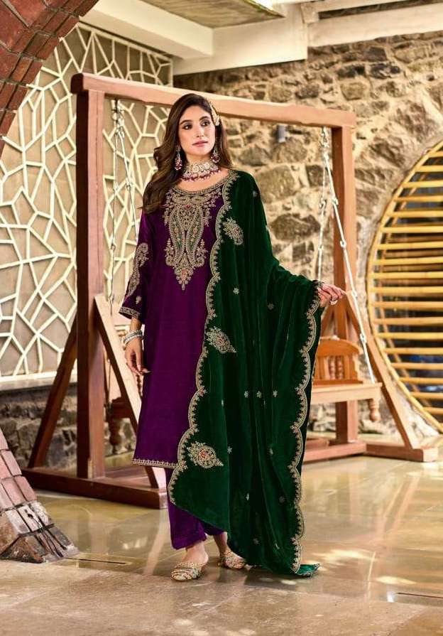 APSARA SERIES 1001 TO 1006 BY LEVISHA DESIGNER EMBROIDERY WORK VELVET SUITS ARE AVAILABLE AT WHOLESALE PRICE