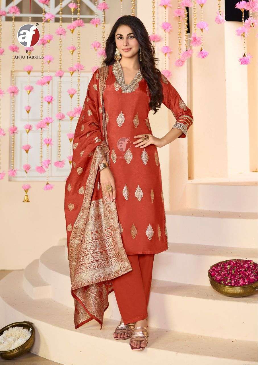 BANDHAN VOL-5 SERIES 4291 TO 4295 BY ANJU FABRICS DESIGNER DOLA SILK JACQUARD TOP WITH BOTTOM AND DUPATTA ARE AVAILABLE AT WHOLESALE PRICE