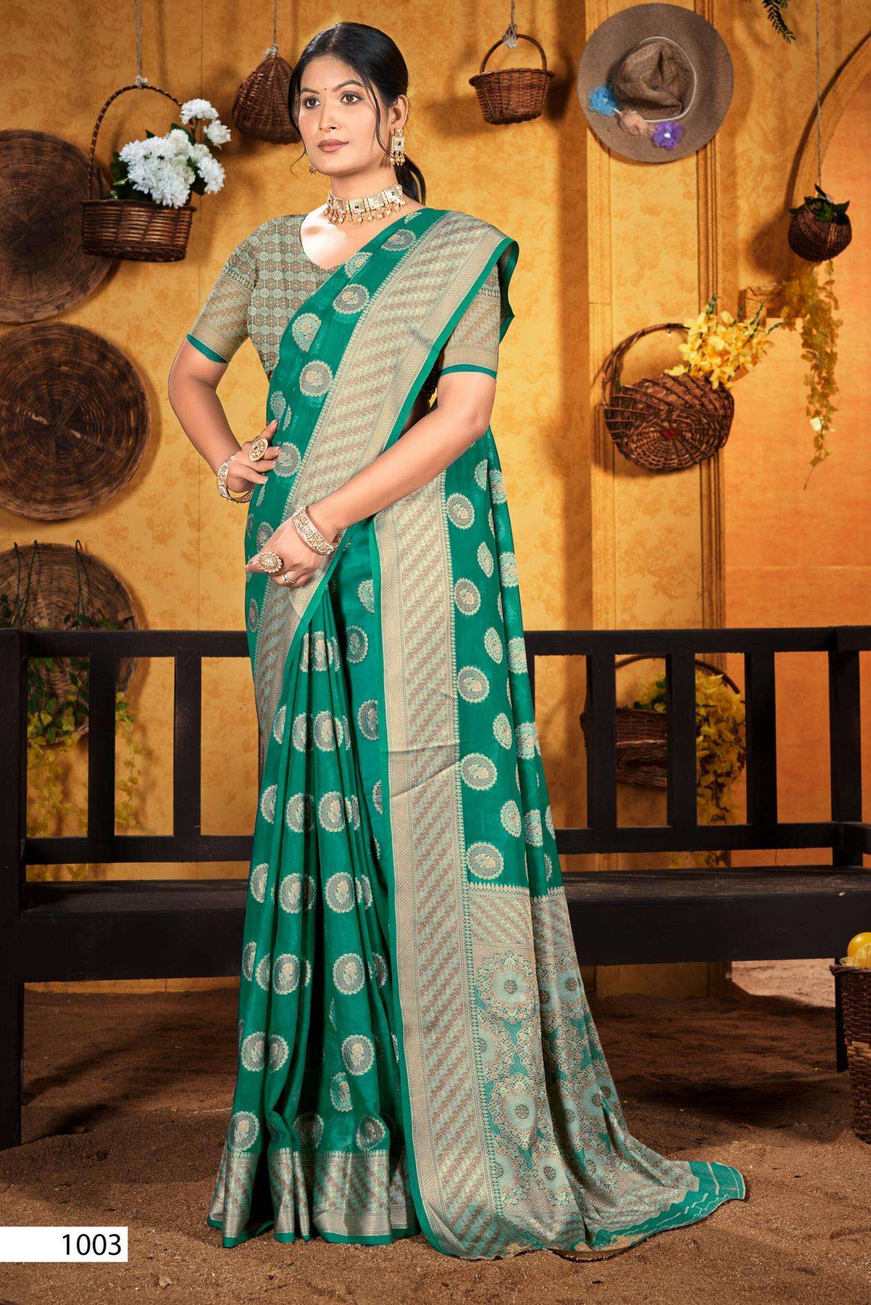 HOTSTAR SILK VOL-2 SERIES 1001 TO 1006 SAREE BY SAROJ DESIGNER GEORGETTE SILK SAREES ARE AVAILABLE AT WHOLESALE PRICE