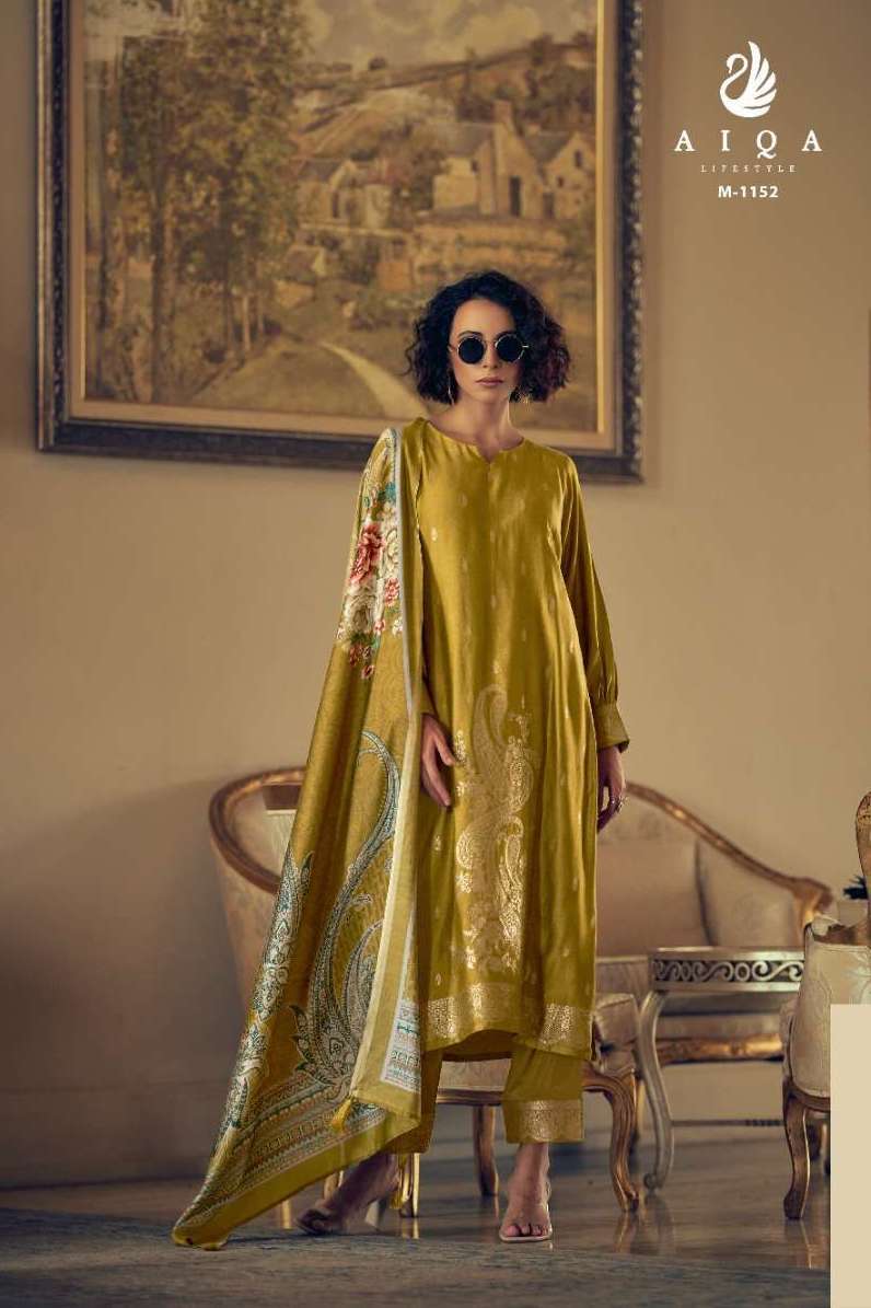 NORA SERIES 1151 TO 1158 BY AIQA DESIGNER BEMBERG PASHMINA SUITS ARE AVAILABLE AT WHOLESALE PRICE