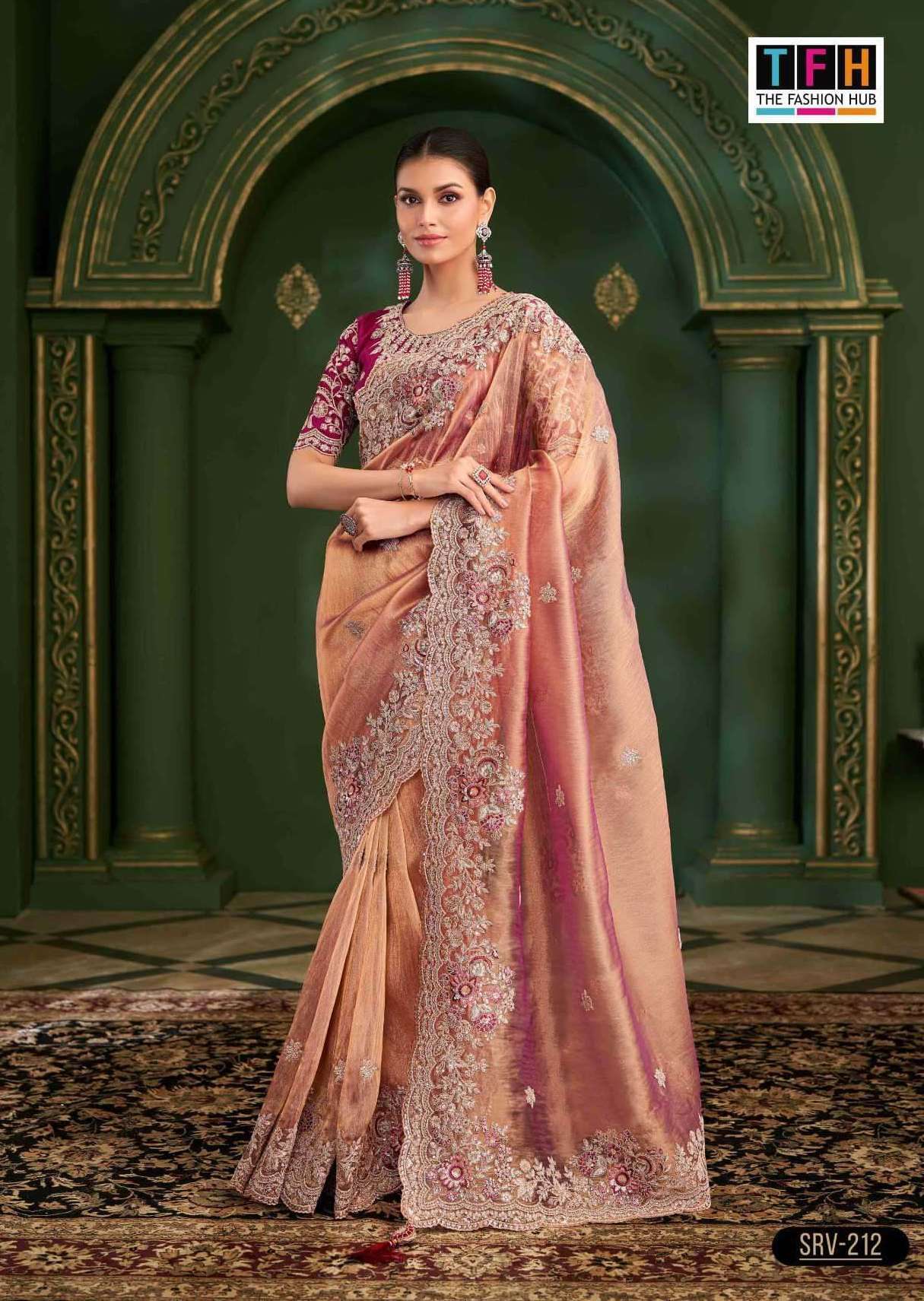 SARVARATNA VOL-2 SERIES 201 TO 212 SAREE BY TFH DESIGNER HEAVY WORK GEORGETTE SILK SAREES ARE AVAILABLE AT WHOLESALE PRICE