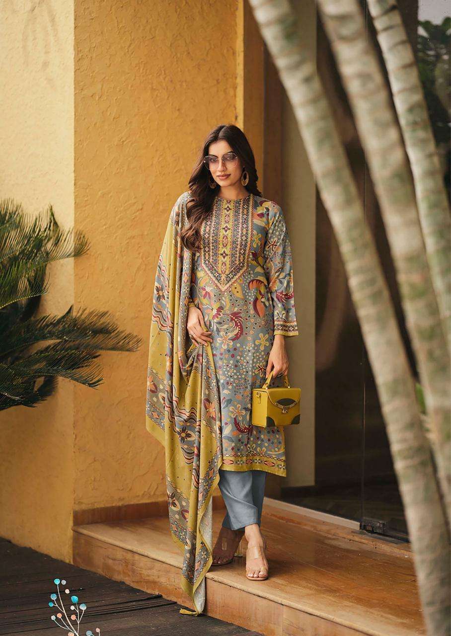 TANISHQ SERIES 11572 TO 11577 BY SADHANA DESIGNER DIGITAL PRINTED WITH KHATLI WORK VISCOSE PASHMINA SUITS ARE AVAILABLE AT WHOLESALE PRICE