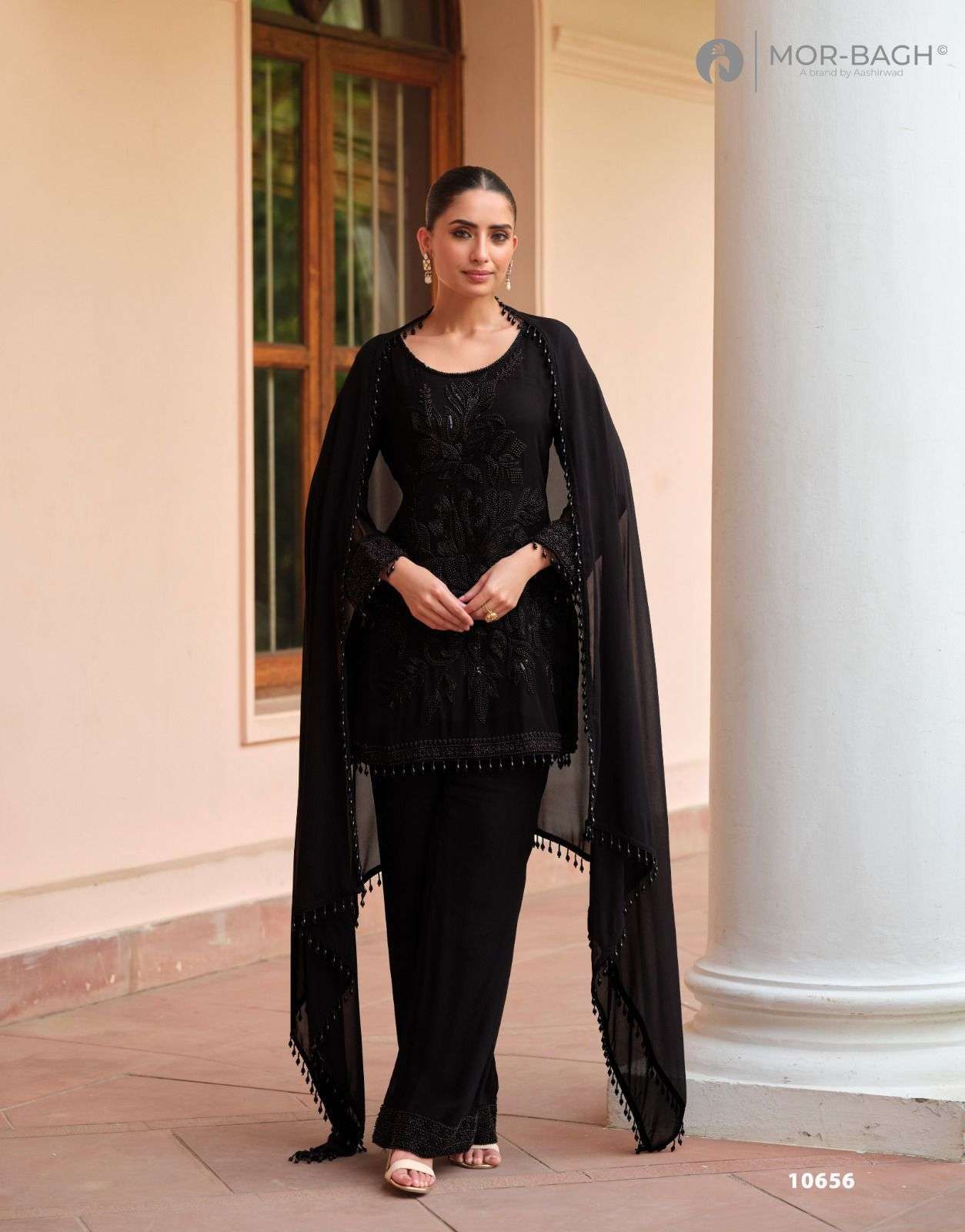 VARINA SERIES 10654 TO 10656 BY MOR BAGH AASHIRWAD DESIGNER WORK READYMADE REAL GEORGETTE SUITS ARE AVAILABLE AT WHOLESALE PRICE