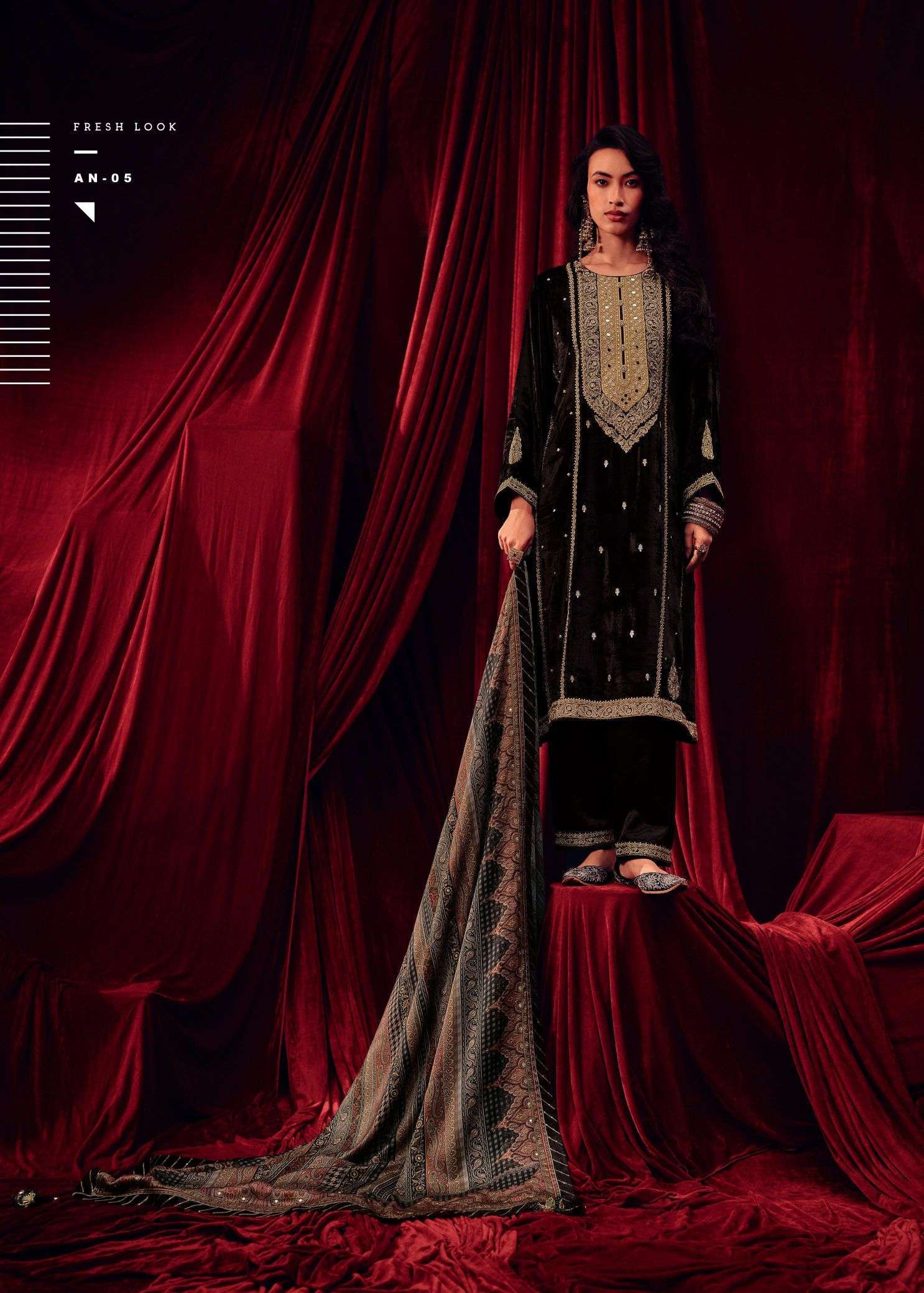 AAINA SERIES 01 TO 06 BY VARSHA DESIGNER EMBROIDERY AND MIRROR HAND WORK VELVET SUITS ARE AVAILABLE AT WHOLESALE PRICE