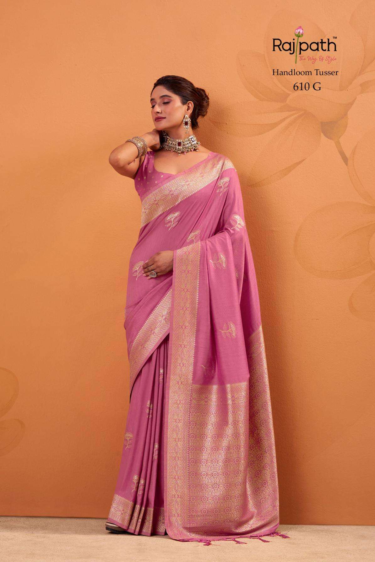 DHATU SILK SERIES 610 SAREE BY RAJPATH DESIGNER HANDLOOM TUSSER SILK SAREES ARE AVAILABLE AT WHOLESALE PRICE