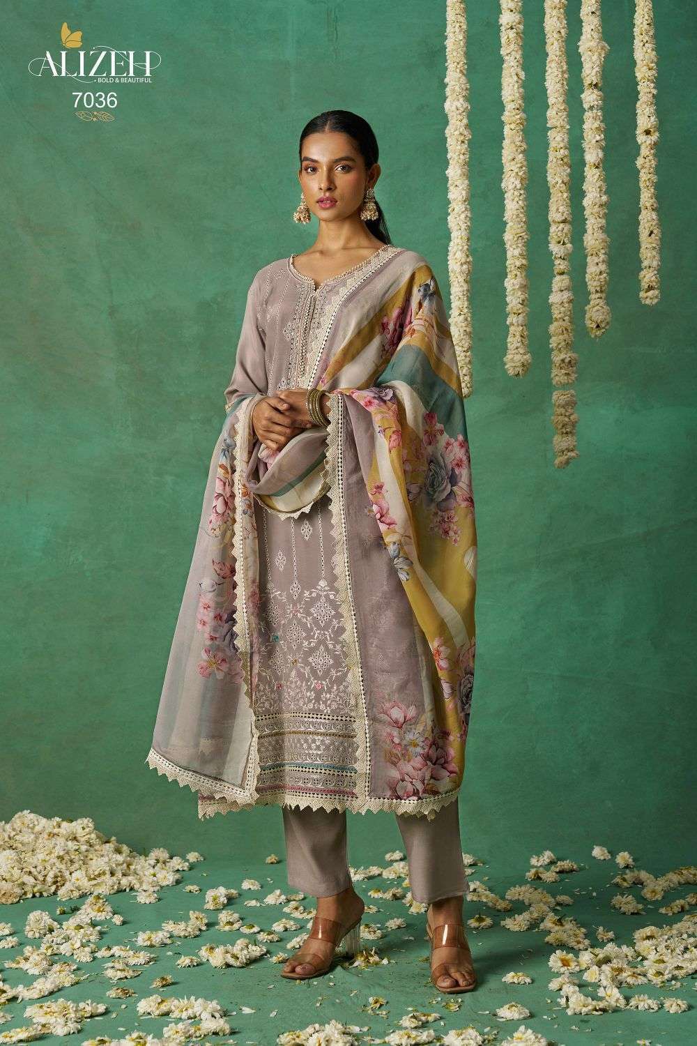 GULAABO VOL-3 SERIES 7034 TO 7036 BY ALIZEH DESIGNER WORK READYMADE ORGANZA SUITS ARE AVAILABLE AT WHOLESALE PRICE