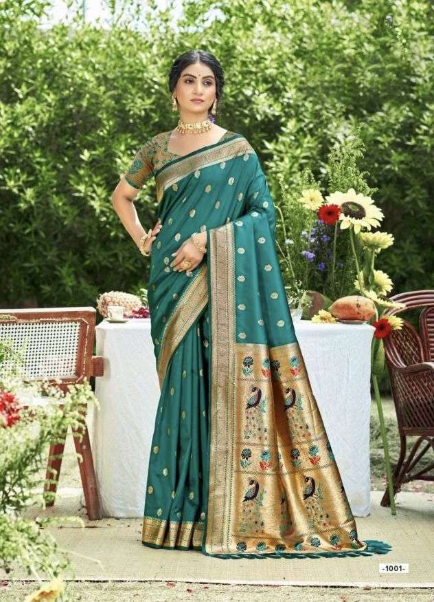 MALA SILK SERIES 1001 TO 1008 SAREE BY BUNAWAT DESIGNER PAITHANI STYLE SILK SAREES ARE AVAILABLE AT WHOLESALE PRICE