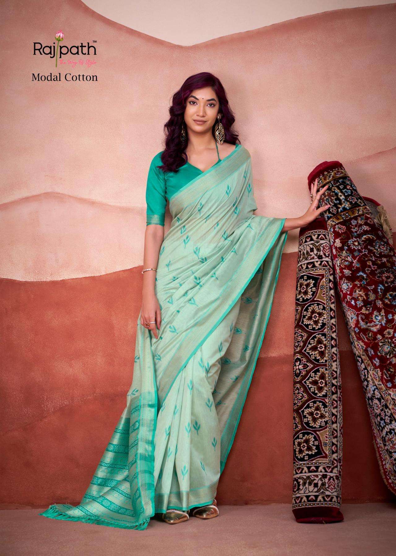 MANGO DOLI SERIES 486 TO 491 SAREE BY RAJPATH DESIGNER MODAL COTTON SAREES ARE AVAILABLE AT WHOLESALE PRICE