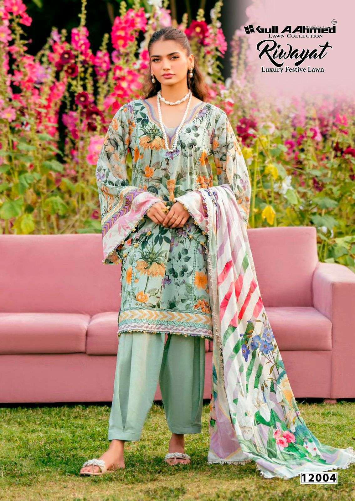 RIWAYAT VOL-12 SERIES 12001 TO 12006 BY GULL AAHMED DESIGNER WITH PRINTED PURE CAMBRIDGE SUITS ARE AVAILABLE AT WHOLESALE PRICE