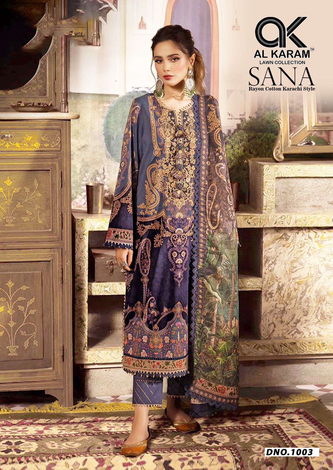 SANA SERIES 1001 TO 1006 BY AL KARAM DESIGNER DIGITAL PRINTED RAYON SUITS ARE AVAILABLE AT WHOLESALE PRICE