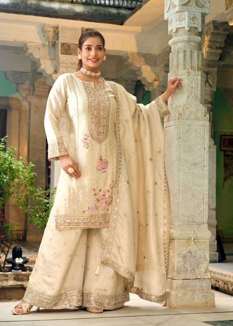 THANVI SERIES 1601 TO 1602 BY SANIKA DESIGNER EMBROIDERY WORK VISCOSE SHIMMER SILK READYMADE SUITS ARE AVAILABLE AT WHOLESALE PRICE