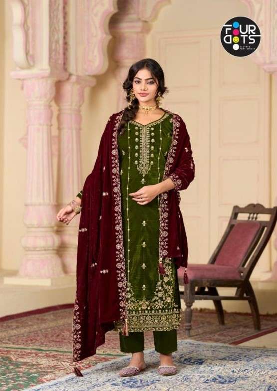 XPOSE SERIES 9001 TO 9004 BY FOUR DOTS DESIGNER HEAVY WORK VELVET SUITS ARE AVAILABLE AT WHOLESALE PRICE