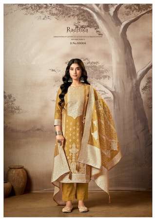 BANARASI ADHA VOL-8 SERIES 116 BY AZARA RADHIKA DESIGNER COTTON JACQUARD SUITS ARE AVAILABLE AT WHOLESALE PRICE