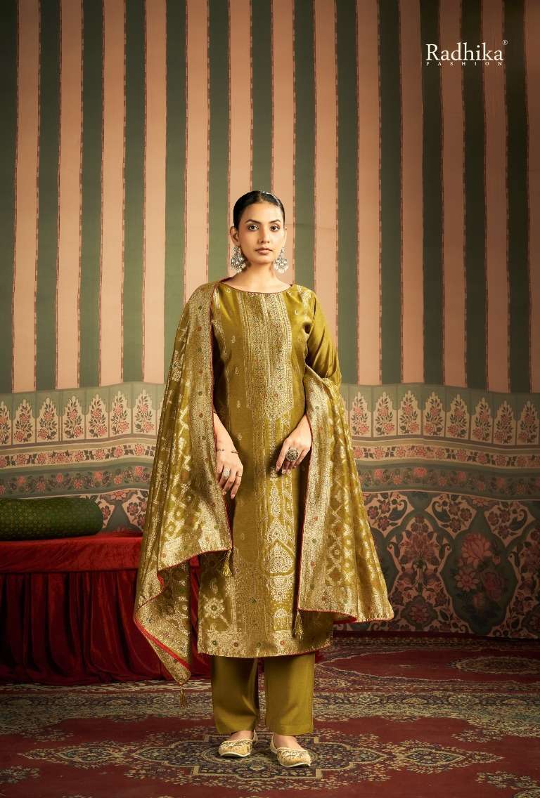 BANARASI ADHA VOL-9 SERIES 890001 TO 890006 BY AZARA RADHIKA DESIGNER COTTON JACQUARD SUITS ARE AVAILABLE AT WHOLESALE PRICE